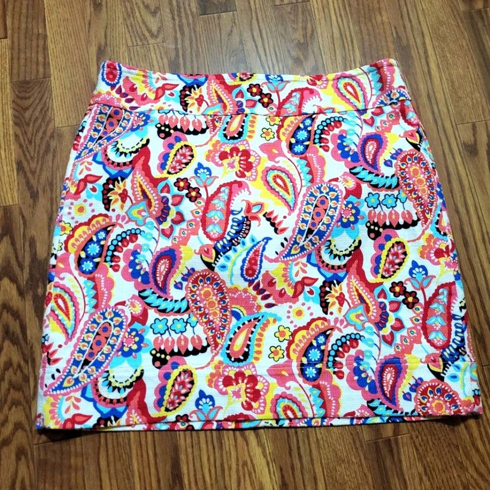Talbots Pink Paisley sz 14 Midi skirt